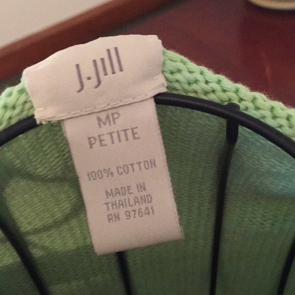 J. Jill Seafoam Sweater Rolled Hem V-Neck size MP - Picture 4 of 6